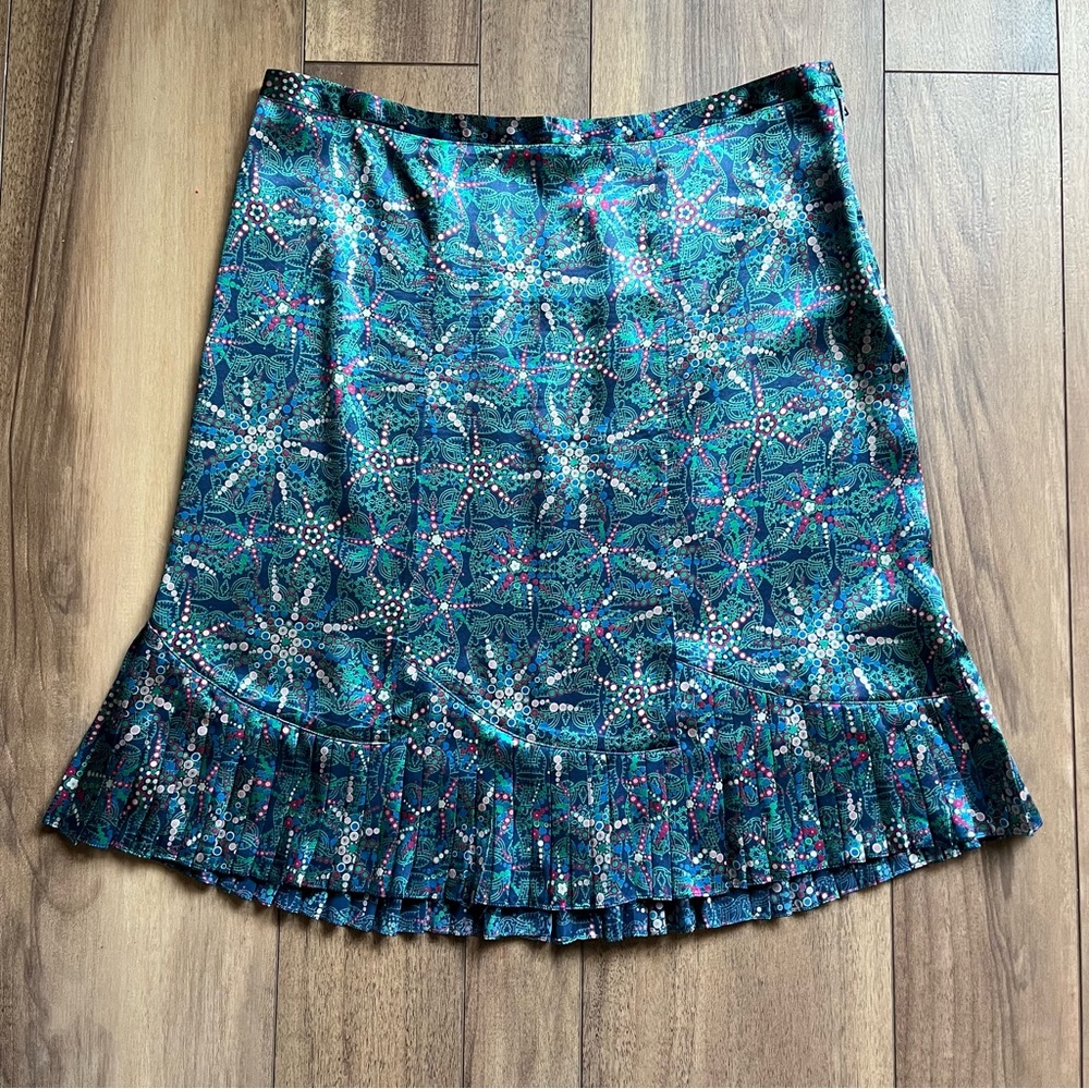 Marc Jacobs Silk Pleated Patterned Skirt in Size 10